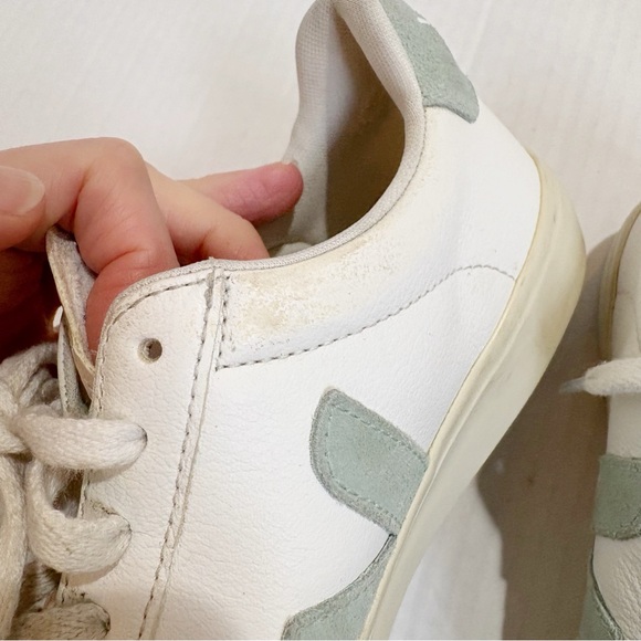 Veja Campo Leather Sneakers White Leather Size 6 Natural Suede Low Top Trainers - Picture 5 of 11